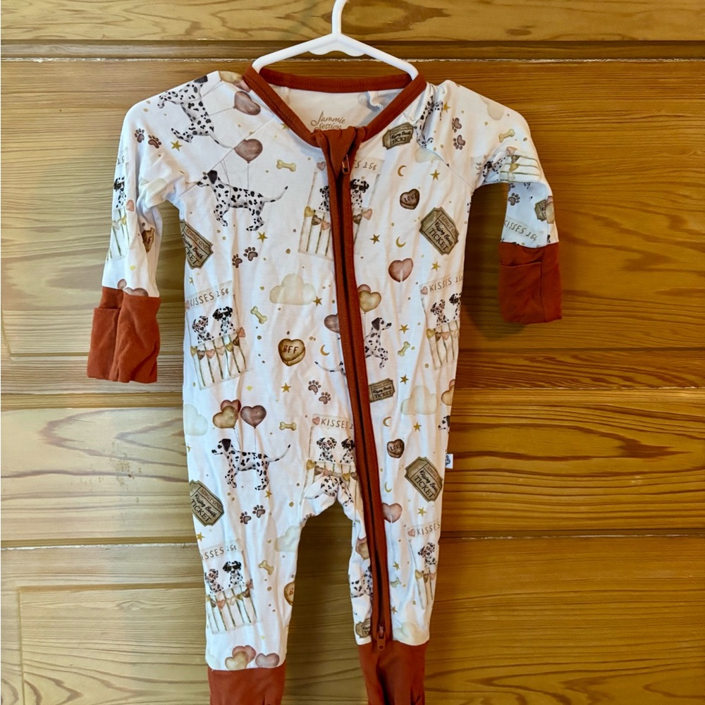 Jammie Session bamboo viscose footed pajamas- “I ruff you”